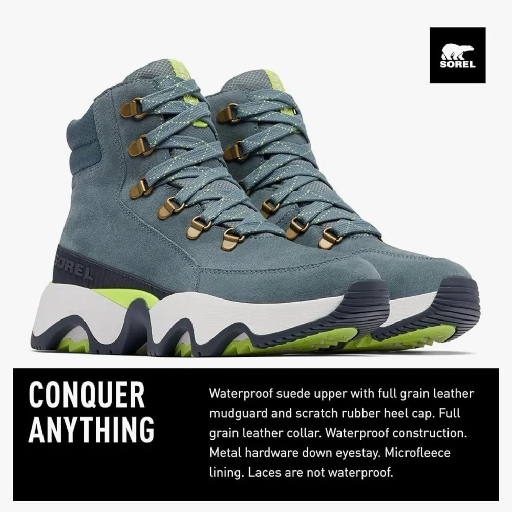 Sorel Blue Grey Kinetic Impact Conquest Waterproof Boots - Picture 3 of 16